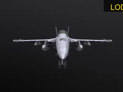 Asset - Army - Aircraft FA 18 Low-poly 3D model