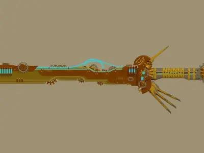 Steampunk Sword 3D model