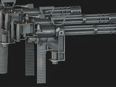 M134 machinegun Low-poly 3D model
