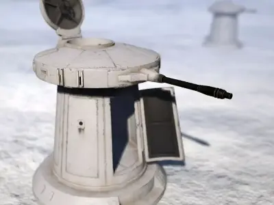 TurretGun Low-poly 3D model