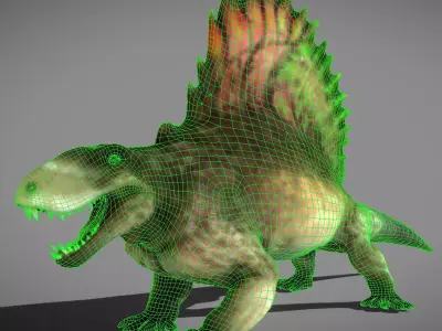 Dimetrodon  Realistic 3D Prehistoric Synapsid Low-poly 3D model