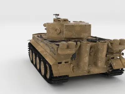 T34-76 Tiger Tank Early Pack with Interior 3D model