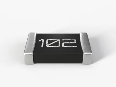 SMD Resistor type 2 PBR model with 2K textures 3D model