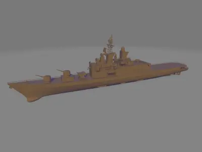 japan battleship JS kurama miniature 3D print model
