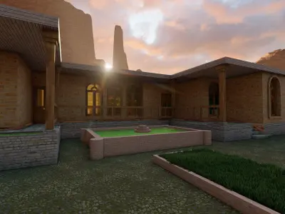 historic villa-historic house 3D model