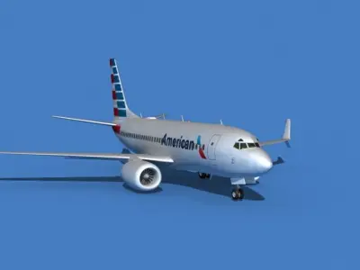 Boeing 737 MAX 7 American Airlines 3D model