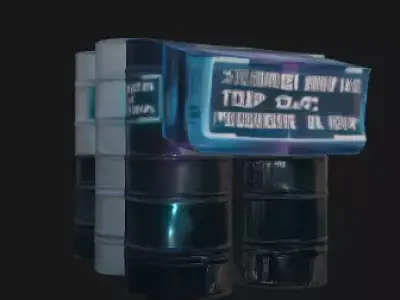 Sci-Fi Chemical Barrels Stack - Low-poly 3D model