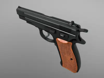 CZ 75 Pre B 9 mm Low-poly 3D model