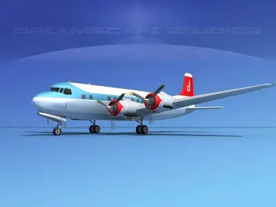 Douglas DC-6 Nordair 3D model