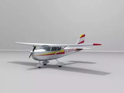 Cessna-172 airplane Low-poly 3D model