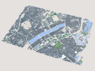 Part Of Copenhagen City Denmark 3D model