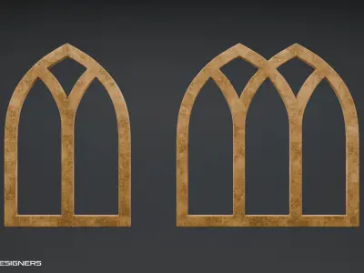 Gothic Window 3D Model 3D model