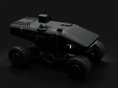 Mars Rover Black Transporter Source Files Attached 8K Textures Low-poly 3D model