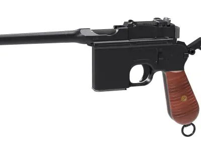 Mauser Pistol 711 with Inner Workings 3D model