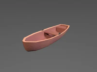 Simple Low-poly stylized rowboat Low-poly 3D model