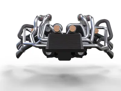 Double engine V8 3D model