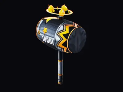 Hammer Melee Weapon Sledgehammer Mallet Mace Low-poly 3D model