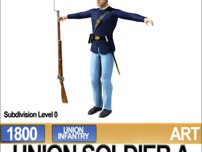 Civil War Union Soldier A Infantry 3D model