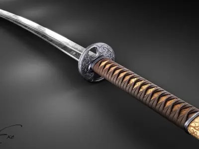 Shinji Katana Low-poly 3D model