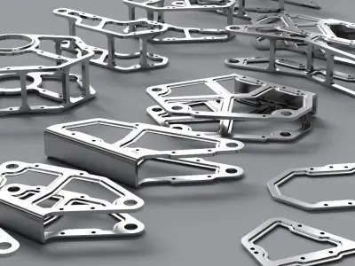 Machined Mecha Parts Kit-Bash 3D model
