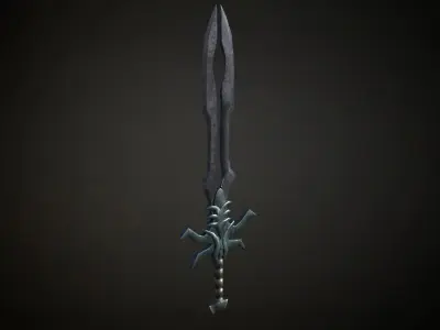 Medieval Evil Fantasy Sword Low-poly 3D model