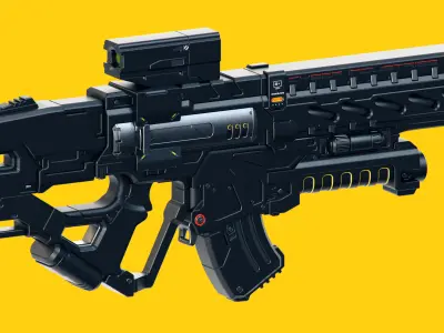 Sci-Fi Rifles Set Kitbash and Biomutant 3D model