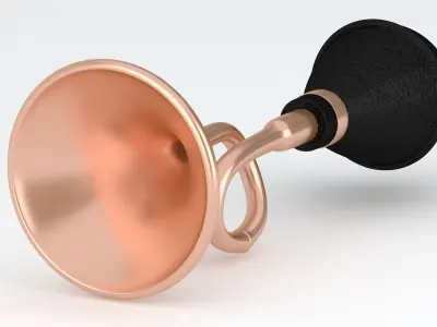 Vintage Vehicle Horn Copper 01 3D model