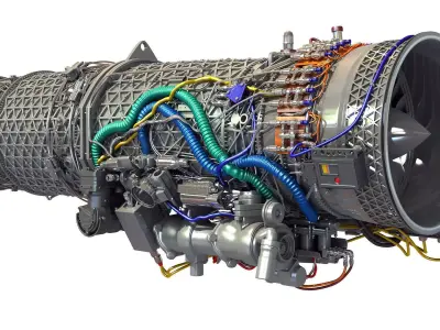 Eurojet EJ200 Military Turbofan Jet Engine 3D model