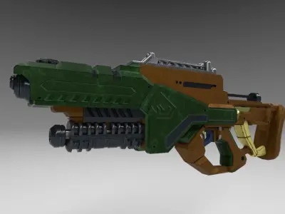 Sci-Fi Rifle Gun - Low poly Low-poly 3D model