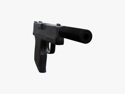 Silenced Pistol P365 Low-poly 3D model