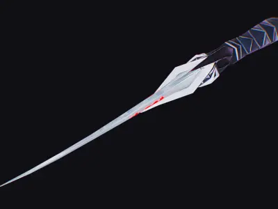 Dagger Dark Short Blade Sharpener Military Wedge Grinding Low-poly 3D model