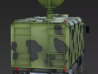 Realistic Military Radar Truck 3D Model Low-poly 3D model