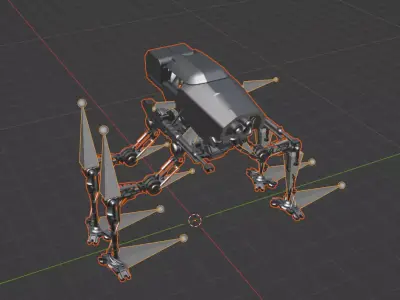 Robot Spider Low-poly 3D model
