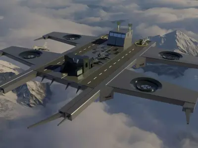 Helicarrier Low-poly 3D model