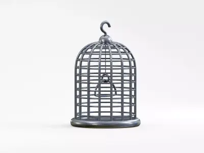 Bird Cage Low-poly 3D model