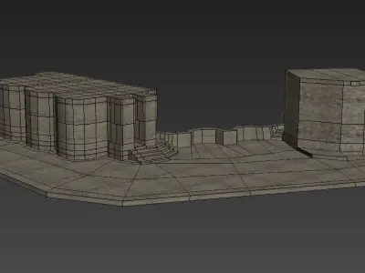 3d castle Low-poly 3D model