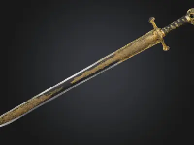 Chinese ancient dynasty sword 3D model Low-poly 3D model
