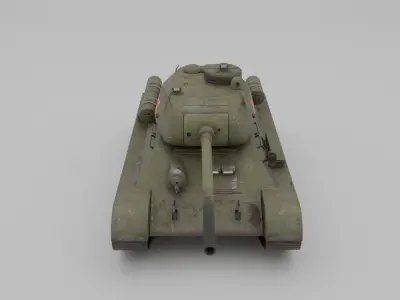 T34-85 D-5T Medium Tank Low-poly 3D model