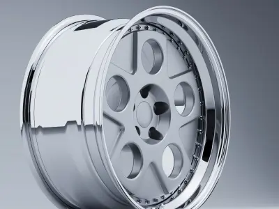 HRE 454 3 Piece Wheels Low-poly 3D model