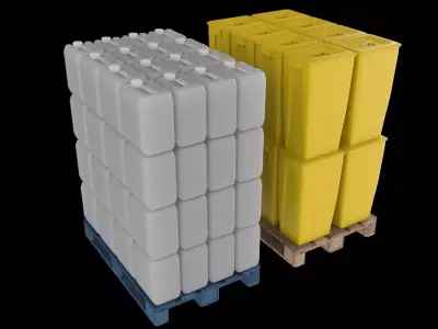 Container Pallets Wrapped Low-poly 3D model