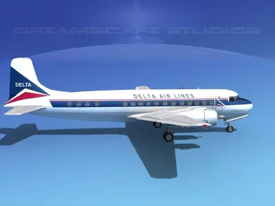 Douglas DC-6 Delta Airlines 2 3D model