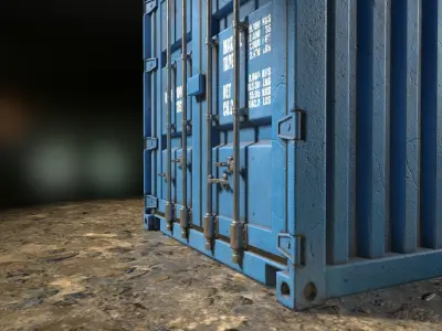 Shipping Container Low Poly PBR Low-poly 3D model