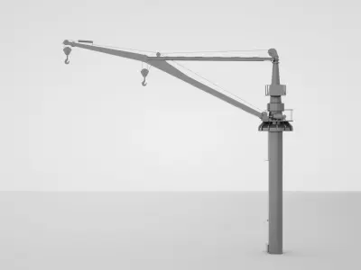 Naval Winch Crane - World War 2 Warship 3D model