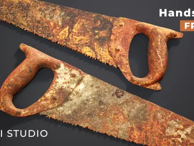 Handsaw Tool Workshop Free low-poly 3D model