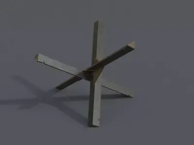 Czech hedgehog WW2 barricade 3D model