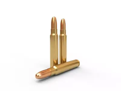 375 Ruger Ammo Low-poly 3D model