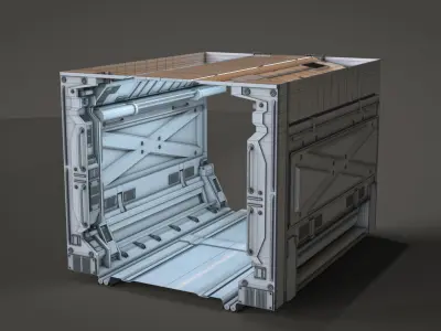 Sci Fi Corridor Interior Spaceship Part 3D Model 3D model