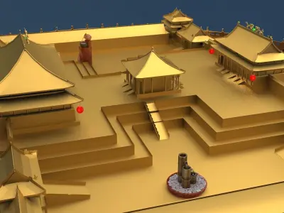 Chinese ancient Tiananmen Beijing Forbidden City 3D model