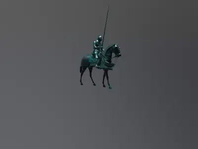 Armored War Mount Set Low-poly 3D model