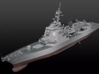 JMSDF Atago class guild missile destroyer 3D model